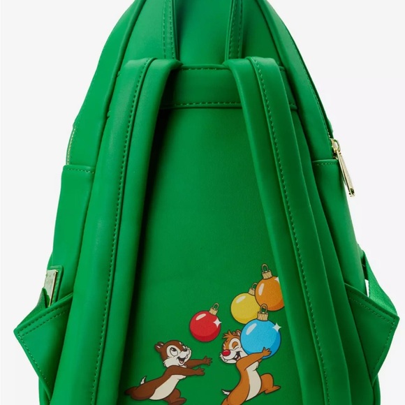 Loungefly Disney Chip 'N Dale Christmas Tree LED Lights Mini Backpack - Picture 3 of 7